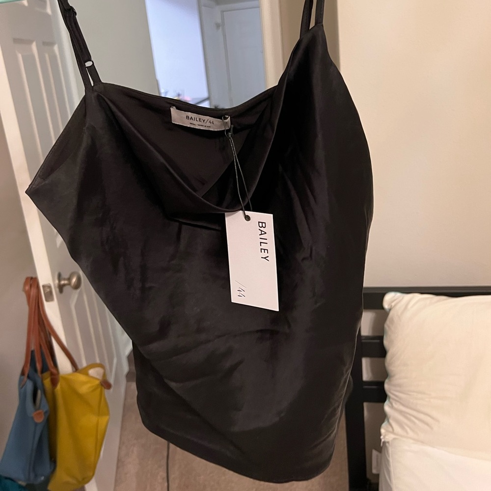 Lucille satin cami black